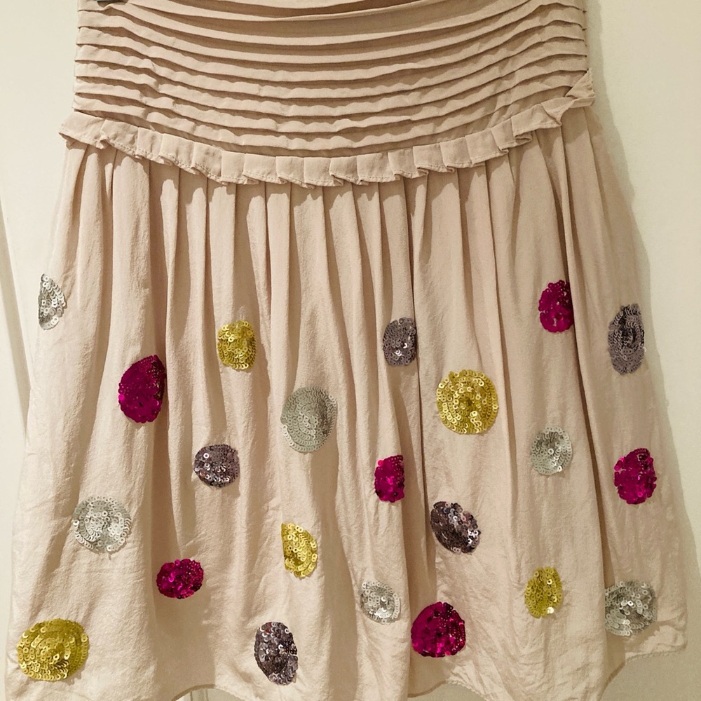 Girls Lili Gaufrette French Couture Silk Skirt with Colorful Sequins